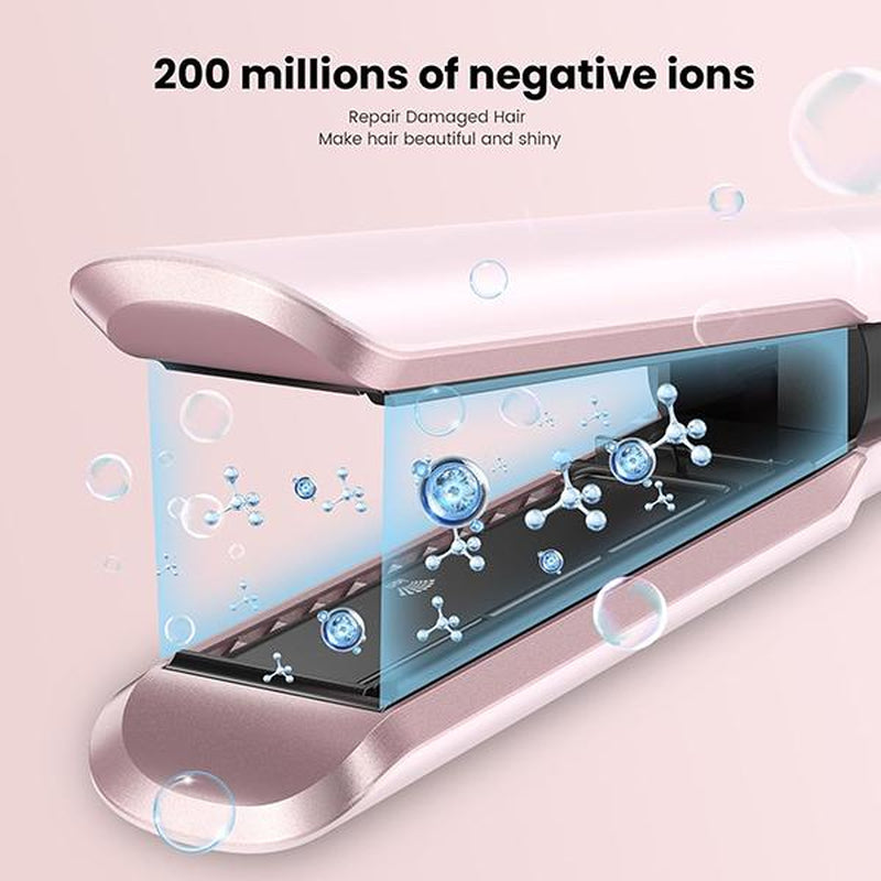SUPGALIY Hair Straightener 2 in 1 Wet to Dry Hair Dryer and Straightener High-Speed Airflow Rapid Heat-Up Customizable Temperature LCD Display & Auto Shut-Off