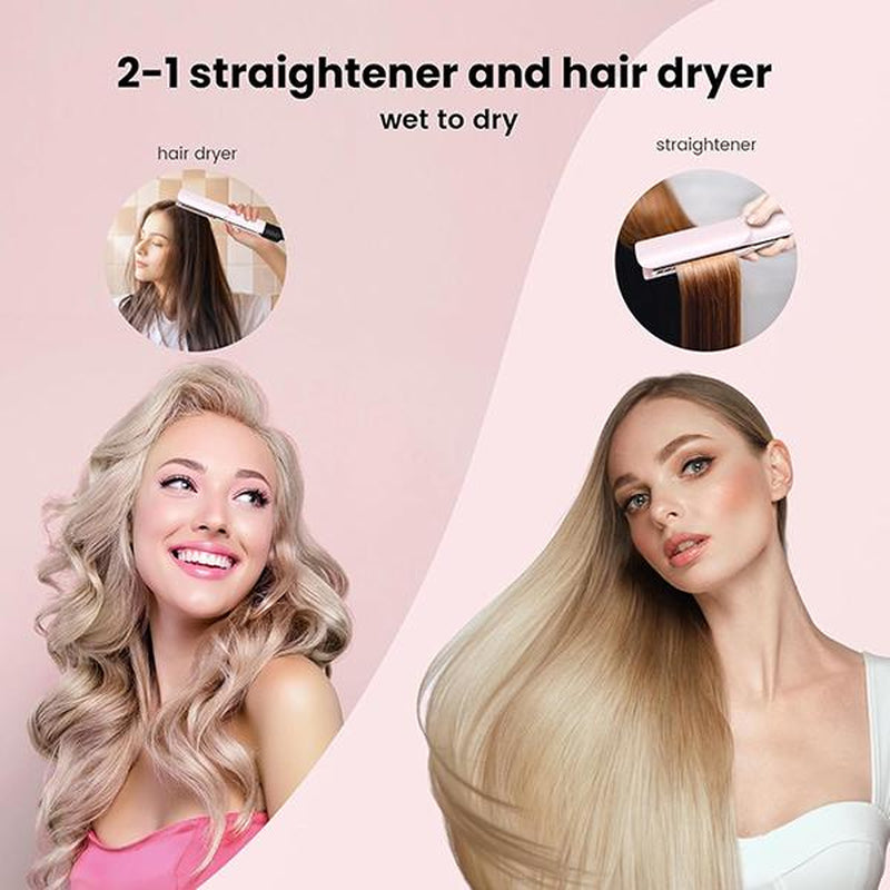 SUPGALIY Hair Straightener 2 in 1 Wet to Dry Hair Dryer and Straightener High-Speed Airflow Rapid Heat-Up Customizable Temperature LCD Display & Auto Shut-Off